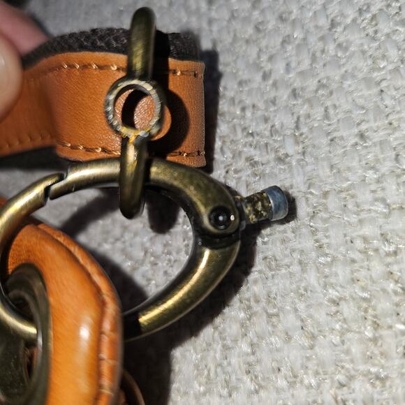 Patricia Nash Crossbody Camel Embossed Adjustable Strap Purse Medium Leather - Picture 12 of 13